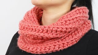 Cuello tejido a crochet PARA INVIERNO paso a paso  LANITAS Y COLORES [upl. by Llerrom12]