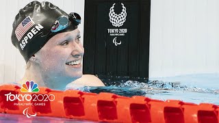 21yearold American Hannah Aspden earns 1st gold in 100m backstroke S9  Tokyo 2020 Paralympics [upl. by Ayokahs761]