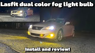 Lasfit LD Plus LED switchback dual color fog light bulb install and review [upl. by Rolfston677]