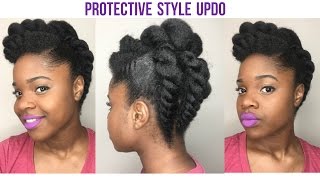 Natural Hair Protective Style Updo [upl. by Sulecram]