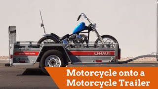 How to Load a Motorcycle onto a Motorcycle Trailer [upl. by Nosde399]