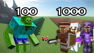 MUTANT ZOMBIE VS VILLAGER GUARDS ARMY  MINECRAFT MO BATTLE [upl. by Oiled39]