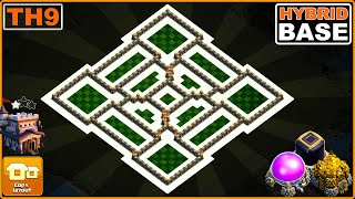 NEW BEST TH9 Base 2023 with COPY LINK  COC Town Hall 9 HybridTrophy Base Design [upl. by Schaaff]