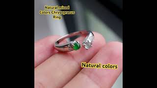 Natural Chrysoprasus Ring with natural colors chrysoprase naturallove luck fyp finejewelry [upl. by Yelkrab687]