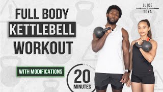 20 Minute Full Body Kettlebell Workout With Modifications [upl. by Mathre]