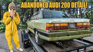 Disaster Barnyard Find  ABANDONED Audi 200  First Wash In 15 Years  Car Detailing Restoration [upl. by Ferrel215]