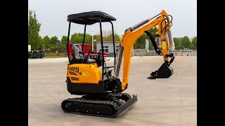 Chinese 2ton mini excavator with Kubota diesel engine for garden [upl. by Ttocs]