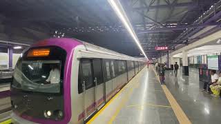 Metro pulling to Kadugudi Whitefield Station Blrmetro —blreview Metro bangalore [upl. by Iredale40]