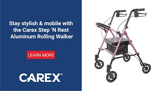 Carex Step N Rest® Rolling Walker Product Video [upl. by Alemaj]