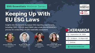 ESG Essentials Webinar  Keeping Up With EU ESG Laws [upl. by Barcus]