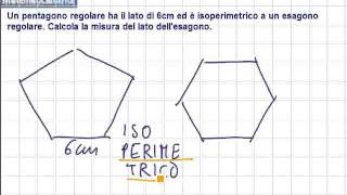 Un pentagono regolare ha il lato di 6cm ed e isoperimetrico a un esagono regolare Calcola la [upl. by Yelrebmyk]