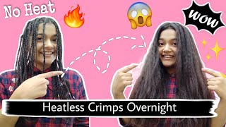 How I Crimp My Hair Without Any Heat And Crimper  Overnight Heatless Crimped Hairstyle  crimping [upl. by Mihcaoj265]