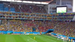 Arena Corinthians  visão a partir do setor leste inferior  Ola durante a partida [upl. by Norrehs]