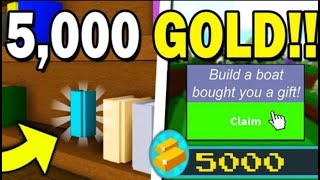 this GIVES 5000 GOLD  Build a Boat for Treasure ROBLOX [upl. by Corny942]