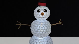 COMO FAZER UM BONECO DE NEVE COM COPOS DESCARTÁVEIS [upl. by Floss395]