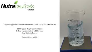 Copper Bisglycinate Chelate Nutrition Grade 29 Cu Solubility Test [upl. by Barnabe405]