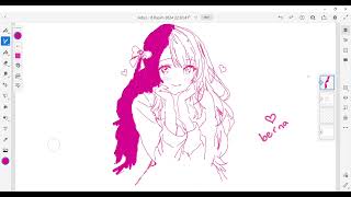 16 drawing anime girl with graphics tabletdigitalartdrawingartmangaanime animegirlsketch [upl. by Monson408]