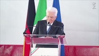 Mattarella a Marzabotto Qui per chinare capo davanti a tante vite spezzate da ferocia nazifascista [upl. by Ahserkal]