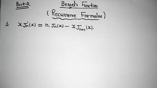 Bessels function  Recurrence formula [upl. by Grunberg]