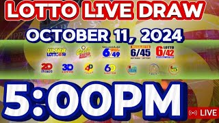 PCSO LOTTO 5PM DRAW RESULT TODAY OCTOBER 112024 [upl. by Haimorej353]