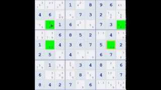 Sudoku Demonstration  Skyscraper Technique Example 02 [upl. by Dnaltroc]