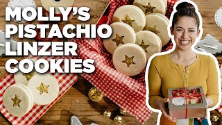 Molly Yehs Pistachio Linzer Cookies  Girl Meets Farm  Food Network [upl. by Bum53]