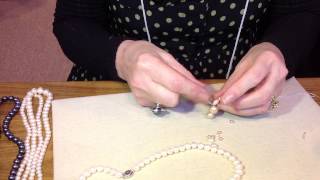 Fabulous How To Stringing Pearls with Angie AKA Super Gran from Jersey Pearl [upl. by Cayla958]