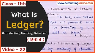 What Is Ledger  Introduction Meaning Definition amp Format Of Ledger  हिन्दी में [upl. by Zacks790]