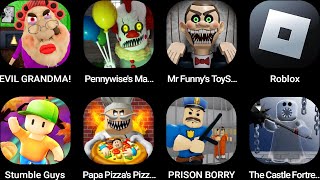 EVIL GRANDMAPennywises MansionMr Funnys ToyShopRobloxStumble GuysPapa Pizzas Pizzeria [upl. by Tirb]