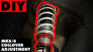 How To Adjust your Coilovers on your MK5MK6 VW  ECS DIY [upl. by Juster]