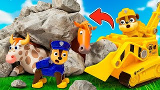 Spielzeug Video für Kinder mit der Paw Patrol Die Straße ist mit Steinen blockiert [upl. by Issirk]