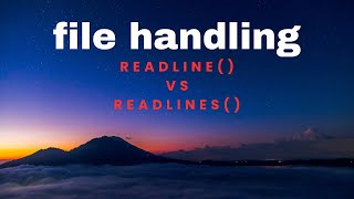 readline  vs readlines   file handling in python [upl. by Peery]