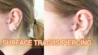 EAR PIERCING getting a surface tragus piercing [upl. by Teirtza]