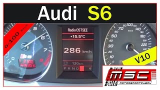 Audi S6 V10 52 FSI 0100 100200 exhaust sound [upl. by Nilram587]