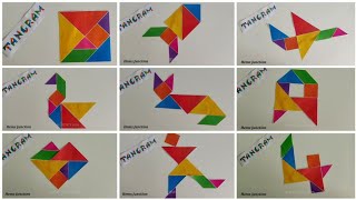 What is a Tangram  Learn how to make different Tangram shapes [upl. by Arrac]