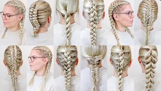 How To Braid Your Own Hair For Complete Beginners  15 EASY Braids For Summer FULL TALK THROUGH [upl. by Phillipp]