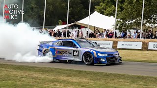 Chevrolet Camaro ZL1 Garage 56 NASCAR GOING TYRE SHREDDING at Goodwood FOS [upl. by Betthezul999]