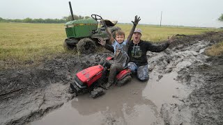 Mud fun on the farm with tractors  Tractors for kids [upl. by Etteniotnna452]