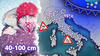 METEO SPLENDIDA NEVICATA IN PIANURA IN ARRIVO FINO A 0100 MT AL NORD E IN TUTTA ITALIA ❄️☃️ [upl. by Towland66]