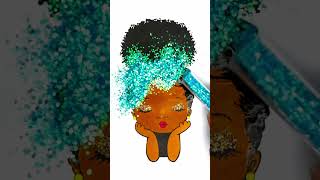 DIY Peekaboo Girl glitter afro hair creative ideas for kids kids girl kidsart [upl. by Ettegroeg]