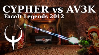 Quake Live Classic Duels  Cypher vs Avek  FaceIt Legends Cup 2012 [upl. by Yelrah214]