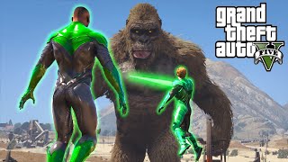 GTA V  HAL AND JOHN GREEN LANTERN CORPS VS KONG MONSTERVERSE  DC [upl. by Barbabra472]