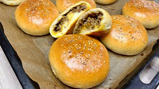 RECETTE DES BUNS farcis à la viande hachée délicieux et hyper moelleux [upl. by Ludovico]