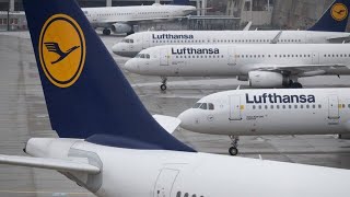 LufthansaStreik legt Flugbetrieb weitgehend lahm [upl. by Culosio775]