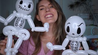 Twist a Balloon Skeleton  A Spooky Balloon Twisting Tutorial [upl. by Merriott]