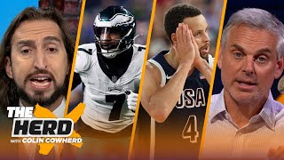 Stephen Curry leads USA to Gold LeBron James is Olympics MVP Jets won’t trade Reddick  THE HERD [upl. by Briano]