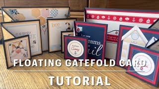 Floating Gatefold Card Tutorial using Coastal by Nitwit Collections [upl. by Anaiviv722]