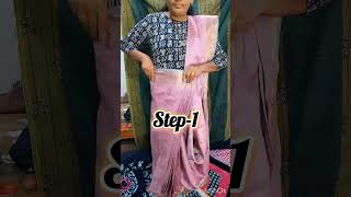 🌸How to wear a PrePleated Saree 4 Easy Simple steps 😍 ‎TirupurSareeDrapist shorts trending [upl. by Tranquada]