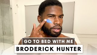 Model Broderick Hunter’s Nighttime Skincare Routine  Go To Bed With Me  Harpers BAZAAR [upl. by Aisined150]