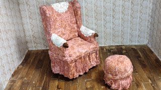 MINI FOOTSTOOL Trash to Treasure Dollhouse Furniture Little Gretchens workshop [upl. by Julietta]